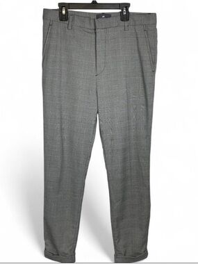 EUC H&M Black and White Glen Plaid Skinny Fit Pants Sz 31/12 Preppy MonoChrome